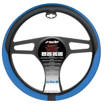 Abbildung von Simoni Racing Tidy CVT/43B Lenkradbezug schwarz, Blau 37 39cm Eco Leder