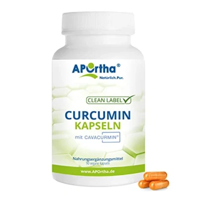 Abbildung von APOrtha® Curcumin Kapseln mit CAVACURMIN® Curcuma Extrakt vegane 90 St