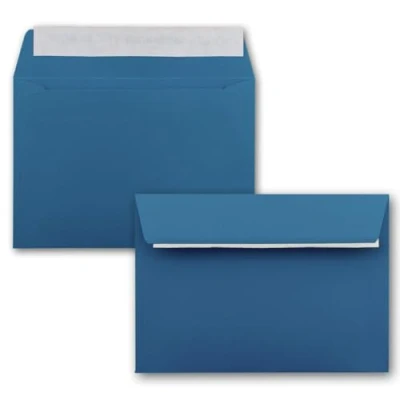 Abbildung von 100x Briefumschläge Royalblau/Königs blau DIN C6 Format 11,4 x 16,2 cm Haftklebung Kuverts ohne Fenster Weihnachten, Grußkarten &amp; Einladungen Für A6 A4 Papier