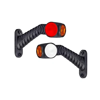 Abbildung von 2 x LED Gummi Begrenzungsleuchte Seitenleuchte 12V 24V mit E Prüfzeichen Positionsleuchte Auto LKW PKW KFZ Lampe Leuchte Licht Weiß Rot Orange