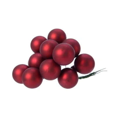 Abbildung von Decoris season decorations Weihnachtsbaumkugel, Weihnachtskugeln am Draht 2,5cm Glas 12 Stück Ochsenblut matt