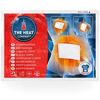 Abbildung von THE HEAT COMPANY Bodywärmer 20 Stück Wärmepflaster Rücken &amp; Nacken EXTRA WARM Körperwärmer Rückenwärmer 12 Stunden wohlige Wärme luftaktiviert rein natürlich