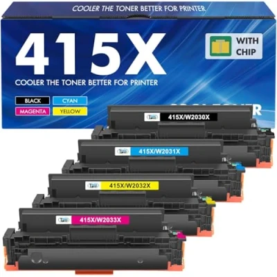 Abbildung von 415X M479fdw Toner: Mit Chip Kompatible Tonerkartusche Ersatz für HP 415A Color Laserjet Pro MFP Toner M479dw M479fnw M479fdn M454dw M454dn M479 W2030X W2031X W2032X W2033X 4er Pack