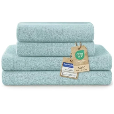 Abbildung von Blumtal Handtuch Set Premium 4 oder 6 TLG. Frottier 100% Baumwolle, Frottee (Set, St), Oeko TEX Zertifiziert