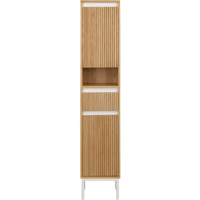 Abbildung von andas Hochschrank &quot;Falun&quot;, Badmöbel, Badezimmerschrank mit Rille, Breite 35 cm