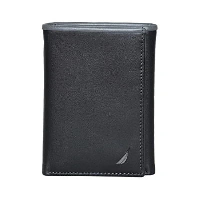 Abbildung von Nautica Herren Pop J Class Trifold Wallet Geldbörse, schwarz/grau, Einheitsgröße