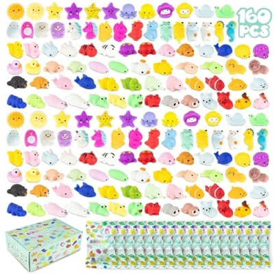Abbildung von BONNYCO Mochi Squishy Set Mitgebsel Kindergeburtstag Gastgeschenke 160 Stück Kleine Geschenke für Kinder, Mitbringsel Gastgeschenk, Pinata Füllung Give Aways Einschulung