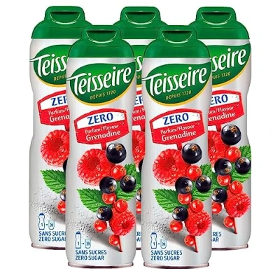 Abbildung von Teisseire Getränke Sirup Grenadine 0% 600ml der genauso schmeckt wie die Frucht (5er Pack)