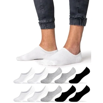 Abbildung von Occulto 10 PACK FÜSSLINGE Socken, Herren, Größe: 39 42, Black white grey