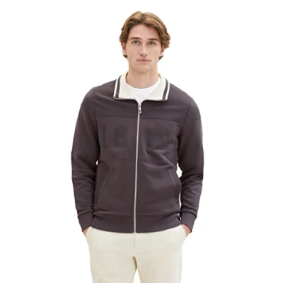 Abbildung von TOM Tailor Sweatjacke, Herren, Größe: XL, Tarmac grey