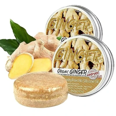 Abbildung von 2Stück Ginger Hair Regrowth Shampoo Bar,Ingwer Haarwuchs Riegel,Solid Bar,Shampoo Gegen Haarausfall, fördert Gesundes Haarwachstum