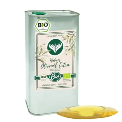 Abbildung von Azafran BIO Olivenöl extra Nativ Arbequina Olive aus Spanien im Kanister (Dose) 1L