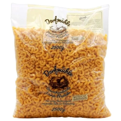 Abbildung von Dorfmühle Oberschwäbische Land Nudeln Hörnchen, 2er Pack (2 x 2.5 kg)
