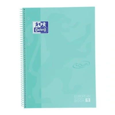 Abbildung von Oxford A4 European Book 1, kariert, 160 Seiten mit farbigen Rändern, Touch Hardcover, Whiteboard, pastell mint