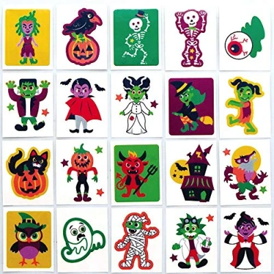 Abbildung von Baker Ross AX233 Halloween Tattoos 60 Stück, Künstler und Bastelbedarf für Kinder zum Dekorieren zur Weihnachtszeit