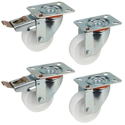 Abbildung von Dörner + Helmer 4er Set Transportgeräte Lenkrolle 80 mm PP, Platte 100 x 85 mm, Rollenmix, Tragkraft 300 kg/Set