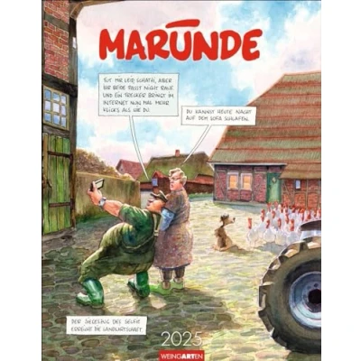 Abbildung von Marunde Kalender 2025: Witziger Cartoon Posterkalender mit 12 humorvollen Zeichnungen. Kunstvoller Wandkalender 2025 Monatskalendarium. 34 x 44 cm. Hochformat