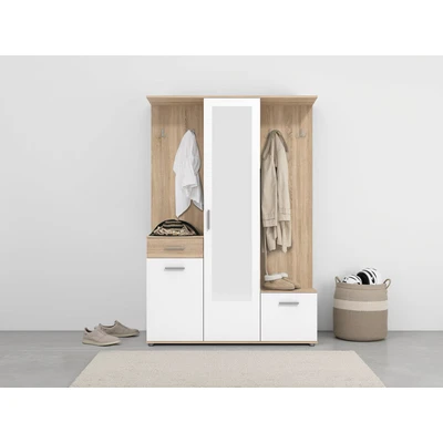 Abbildung von INOSIGN Kompaktgarderobe &quot;Martin Flurgarderobe, Dielenschrank, Flurmöbel, Breite 134 cm&quot;, Schuhschrank, mit Spiegel, in modernen Farben, 10 Haken