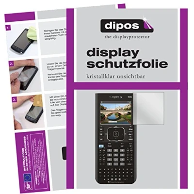 Abbildung von dipos I 2X Schutzfolie klar kompatibel mit Texas Instruments TI Nspire CX CAS Taschenrechner Folie Displayschutzfolie