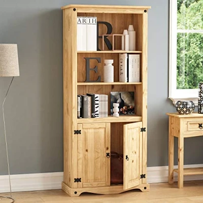 Abbildung von Vida Designs Büro Bücherregale, Gewachstes Rustikales Pinienholz, Pinie, Standard