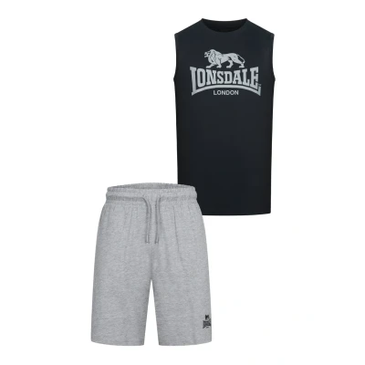 Abbildung von LONSDALE Herren ärmelloses T Shirt &amp; Shorts Set normale Passform CLAREMORRIS