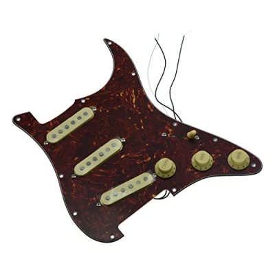Abbildung von KAISH Loaded Strat Pickguard vorverdrahtet ST SSS mit Alnico Tonabnehmern Vintage Schildkröte