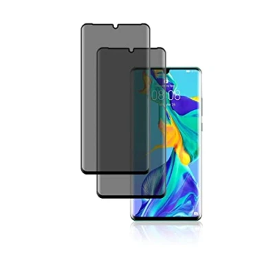 Abbildung von Hkess 2 Stück Anti Spionage Displayschutzfolie aus Hartglas mit Huawei P30 Pro, Spion Displayschutzfolie, Härtegrad 9H, Privatsphäre, 3D Displayschutz, Sichtschutz