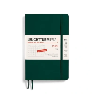 Abbildung von LEUCHTTURM1917 370611 Monatsplaner &amp; Notizbuch Paperback (B6+) 2025, 16 Monate, Softcover, Forest Green, Deutsch