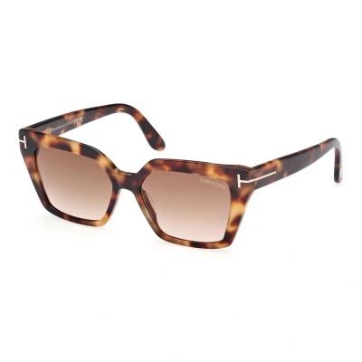 Abbildung von TOM FORD Damen FT1030 WINONA 53F Gläser SONNENBRILLEN Acetat Havanna Braun Cat Eye Normal