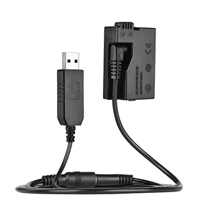 Abbildung von Andoer USB LP E8 Dummy Akku Adapter kompatibel mit Canon EOS 550D 600D 650D 700D