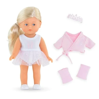 Abbildung von Les Trendies Mini Corolline Rosy Ballerina Set, Vollvinylpuppe mit langem Haar, extra Outfit in Geschenkbox, Vanilleduft, 20cm, ab 3 Jahren