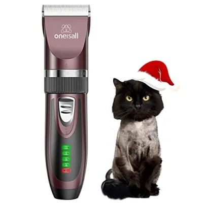 Abbildung von oneisall Leise Schermaschine Katze Hunde, Profi Haarschneidemaschine für langhaarkatzen mit dichtem Fell, Hundeschermaschine katzenrasierer leistungstarken Motor (Rosa)