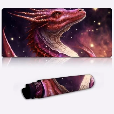 Abbildung von Mauspad, Gaming Cosmic Space Dragon XL Mauspad (80 x 30 0,3 cm), erweitertes große Schreibtischunterlage