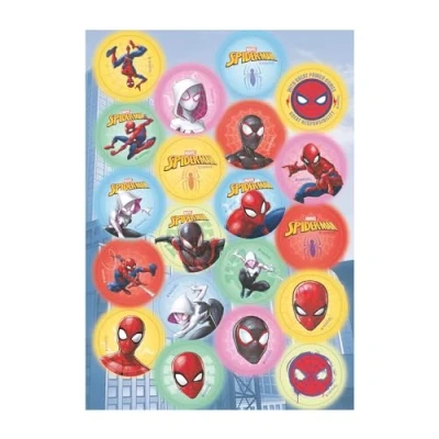 Abbildung von Dekora, Spiderman Mini Oblaten, Essbare Dekorationen für Cupcakes, Muffins und Plätzchen, Rund 3,4 CM