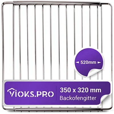 Abbildung von Viоks.pro Backofen Gitterrost Einstellbar 350/520mm x 320mm Grillrost Edelstahl Backofengitter Ausziehbar Rost für Ofen Gitter Backrost Herd