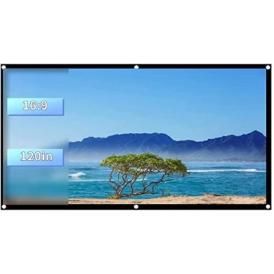 Abbildung von 60 120 Zoll Projektionsleinwand, 16: 9 HD tragbare Faltbare Anti Falten Leinwand, waschbar für Heimkino, Wandhalterung/Decke, ideal Außenfilme(120inch)