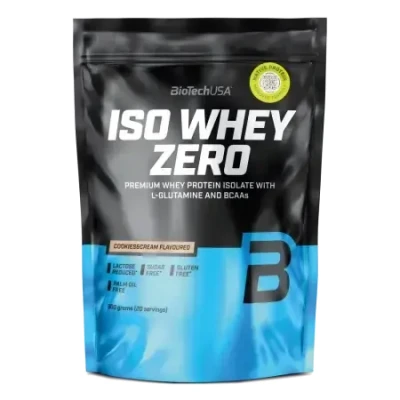 Abbildung von BioTechUSA Iso Whey Zero Premium Protein Isolate Grass Fed Enzyme Free Sugar and Gluten free, 500g, Cookies &amp; Cream