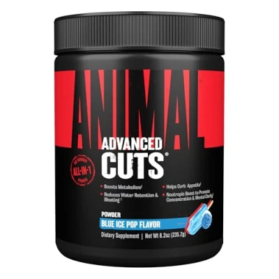 Abbildung von Universal Nutrition ANIMAL CUTS Pulver (Ice Pop) Diät &amp; Definitionssupplement zum Gewichtsmanagement regt Stoffwechsel an reduziert Wassereinlagerungen, mit Koffein Tyrosin, 42 Portionen