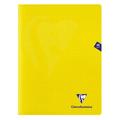 Abbildung von Clairefontaine 343312C Packung mit 10 Heften Mimesys DIN A4+, 24x32cm, 24 Blatt kariert, 90g, Einband PP, Gelb, 1 Pack