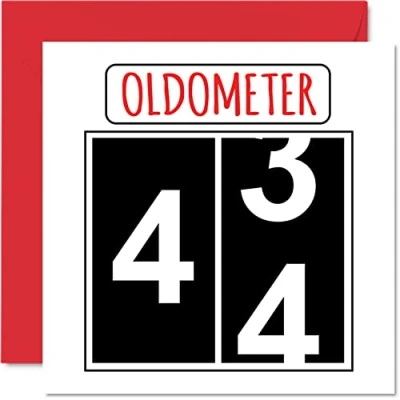 Abbildung von Stuff4 Lustige Karten zum 44. Geburtstag für Männer und Frauen Oldometer Glückwunschkarte Vater, Mutter, Bruder, Schwester, Opa, Kindermädchen, Oma, 145mm Grußkarten
