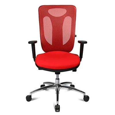 Abbildung von Topstar Sitness Net Pro 100, ergonomischer Bürostuhl, Schreibtischstuhl, Punktsynchronmechanik, inkl. höhenverstellbaren Armlehnen, Stoff, rot