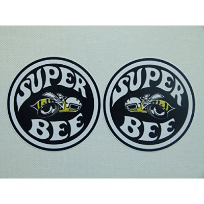 Abbildung von MG318 / 2x Aufkleber Super Bee je 8cm Hot Rod Tuning Sticker Racing Old School Vintage Retro Style Rockabilly