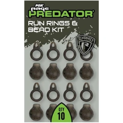 Abbildung von Fox Rage Predator Camo Run Rings &amp; Bead Kit (10pcs) Raubfisch Vorfachmaterial