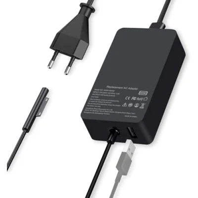 Abbildung von Surface Ladekabel 65W 15V 4A Ladegerät Netzteil Charger für Microsoft Pro 11/X/10/9/8/7/ 7+/6/5/4/3, Laptop 7/6/5/4/3/2/1, Go 4/3/2/1, Book 3/2/1, mit USB Port