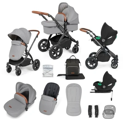 Abbildung von Ickle Bubba Stomp Luxe All in One Reisesystem mit Isofix Basis (Cirrus) (Schwarz/Perlgrau/Hellbraun)