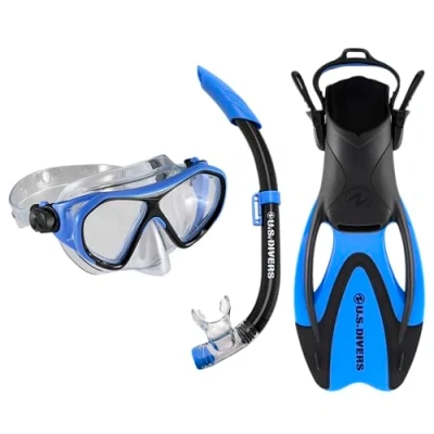 Abbildung von US Divers Schnorchelset Dorado für Kinder ab 6+ Maske, Schnorchel und Flossen II JR Blue Black, M