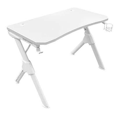 Abbildung von Mars Gaming MGDW, Ergonomischer Tisch, Headset+Flaschenständer, 110x60cm, Weiß