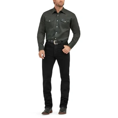 Abbildung von Wrangler Herren Western Arbeitshemd Firm Finish Violett 3X Large Hoch