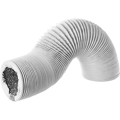 Abbildung von Ø 100mm / 3m Weiß Aluminium Lüftungsschlauch PVC Flexschlauch Abluftschlauch für Trockner, Klimaanlage, Abzugshaube