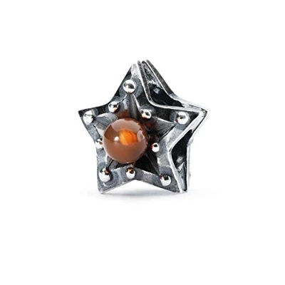 Abbildung von Trollbeads Damen Bead Stern der Courage 925 Silber Carneol braun TAGBE 00219